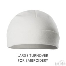 H4-W-BP: White Cotton Hat (0-3 Months)